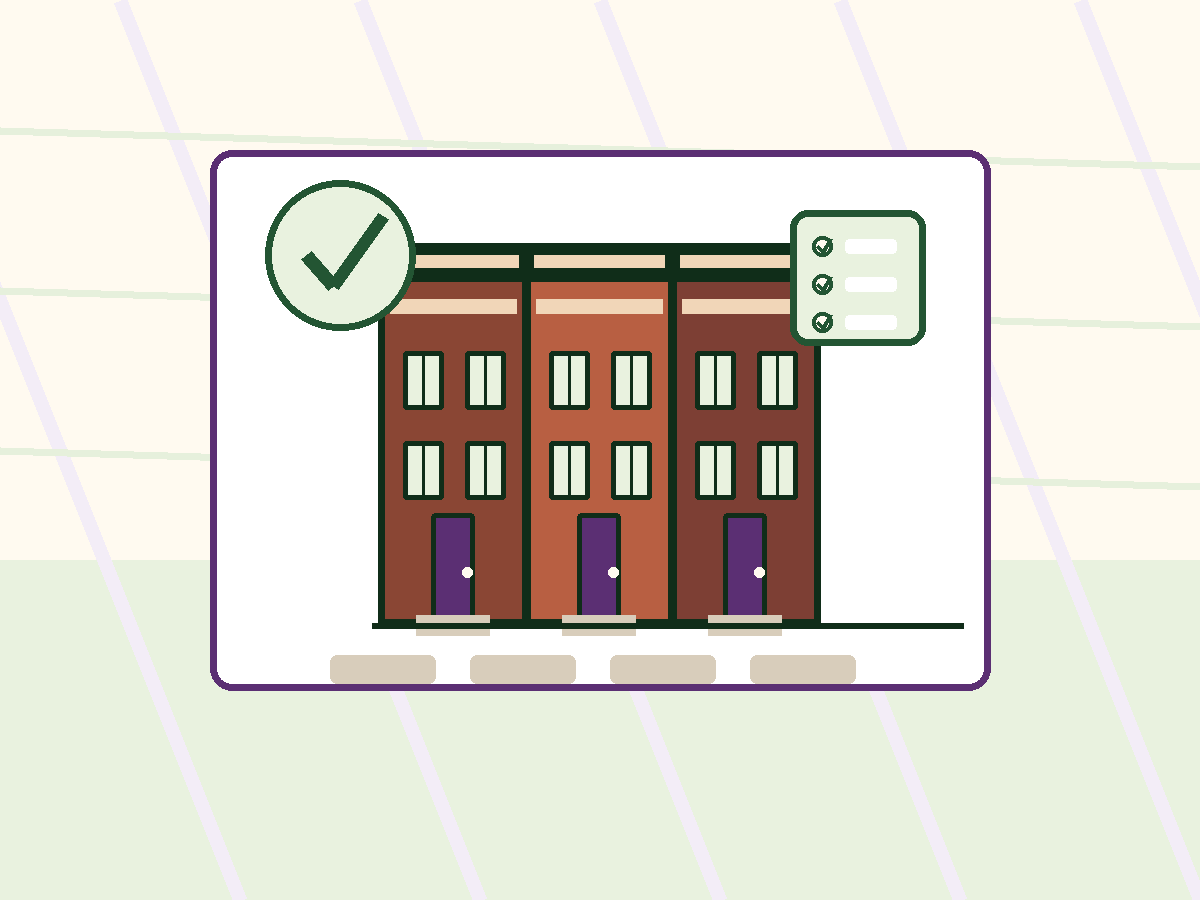 Graphic of a home with repair and maintenance symbols