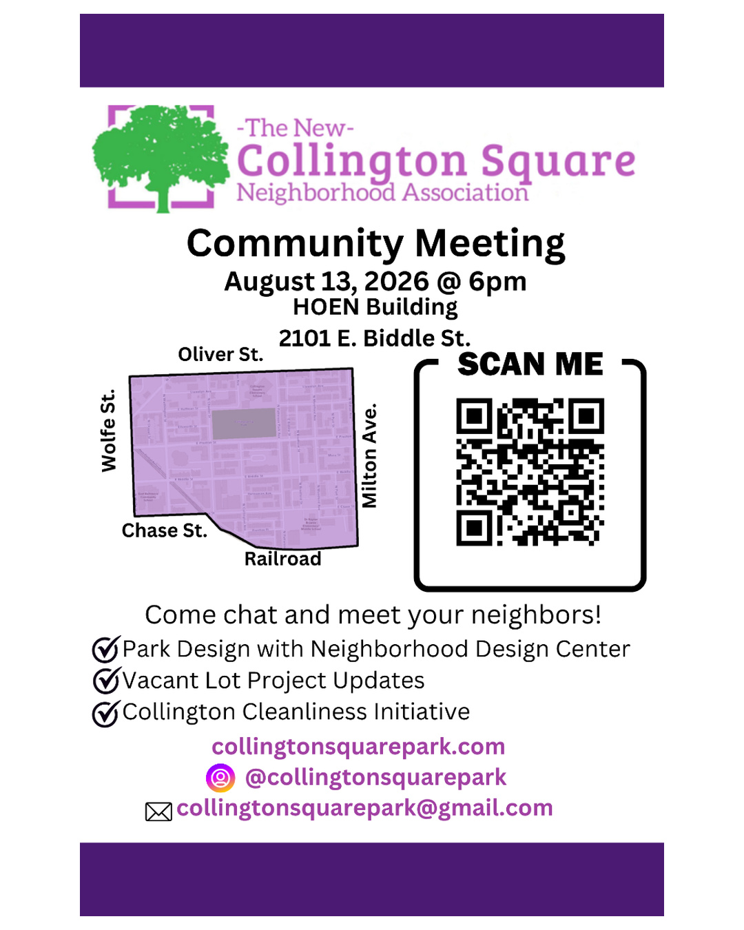 August community meeting flyer